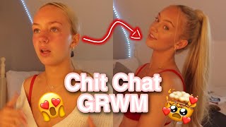 Chit Chat GRWM  review and tutorial on ponytail extension from INH gifted [upl. by Anatniuq3]