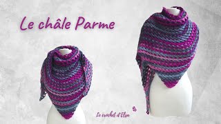 Comment faire un châle au crochet  Le châle Parme [upl. by Dellora]