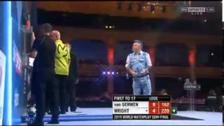 2015 World Matchplay Semi Final van Gerwen vs Wright [upl. by Shatzer]