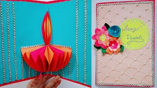 Beautiful Handmade Pop Up Greeting Card for Diwali  Craft Nifty Creations [upl. by Tessler]