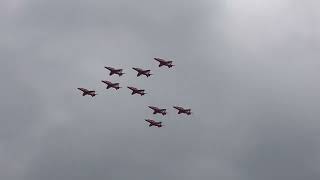 RAF COSFORD AIR SHOW 9th JUNE 2024 WITH THE ROYAL AIR FORCE AEROBATIC TEAM THE RED ARROWS [upl. by Aneerbas]