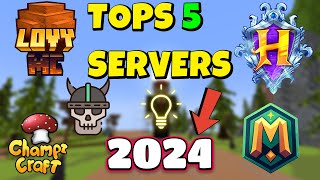 🔔 TOP 5 mejores SERVIDORES para Minecraft 1204  NO PREMIUM ✅ 2024 [upl. by Proulx]