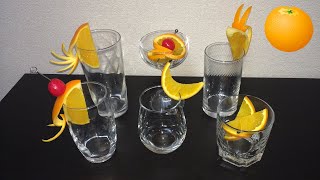 Very simple cocktail decoration orange edition ／ 超簡単♪ カクテル・デコレーションオレンジ編 [upl. by Alaunnoif237]