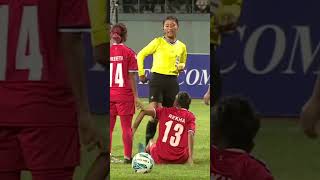 Rekha poudel get red card in Ongoing Saff women championship Semifinal2024 [upl. by Aicenev]