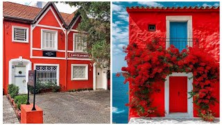 FACHADAS VERMELHAS de Tirar o Fôlego 55 Casas que Impressionam ❤️ [upl. by Aicargatla]