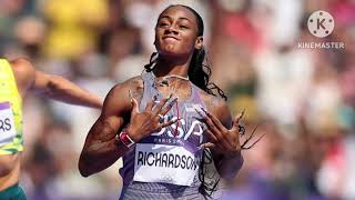 ShaCarri RichardsonAmerican track and field sprinterolympicsportsparis 2024 [upl. by Weiner]