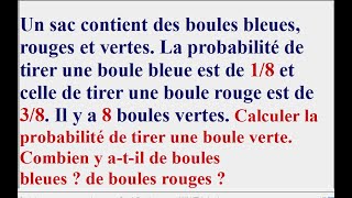 Calcul de probabilités et arbre pondéré simple [upl. by Vern]