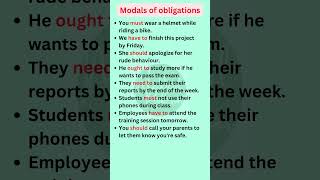 Modals of obligations Examples  English Grammar shorts [upl. by Ynavoeg164]