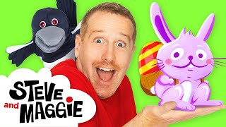 Surprise Eggs Opening from Steve and Maggie  Magic Easter Toys Story for Kids  Wow English TV [upl. by Benioff]