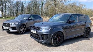 Which new SVR is louder RRSport or F Pace SVR [upl. by Ielarol763]