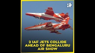 Indiatimes  2 IAF Jets Collide Ahead of Bengaluru Air Show [upl. by Enileoj]