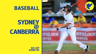 Baseball  Sydney  Canberra  KO Cup  Game 04 [upl. by Joellen]