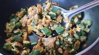 vendakka recipeokra easy side dish for rice simple recipes food shorts [upl. by Eisej491]