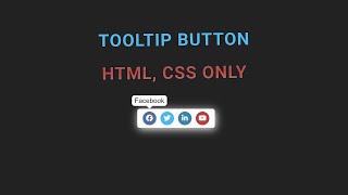 Social media hover tooltip button HTML CSS ONLY [upl. by Clippard384]