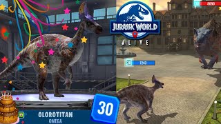 OLOROTITAN turns 30 🥳 Scares Lord Lythronax  Cash Link Jurassic World Alive [upl. by Akenahc588]