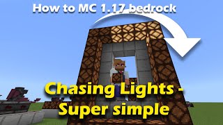 Minecraft Bedrock Chasing lights using Redstone Lamps Disco lights or sign highlights Tutorial [upl. by Dahsraf]