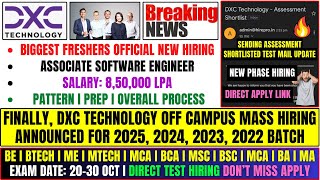 Finally DXC Technology Mass Hiring Announced  OFF Campus Drive For 2025  2024  2023  2022 Batch [upl. by Drews]