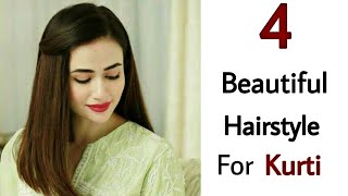 4 beautiful Easy Hairstyle for girls with Kurti [upl. by Cal834]