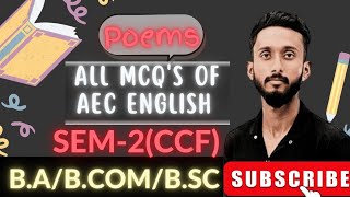 All MCQS OF AEC ENGLISH CCFBABCOMBSCSEM2POEMS [upl. by Euf]