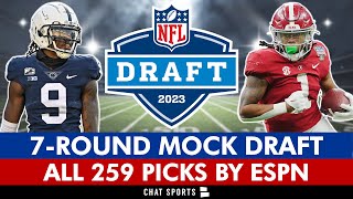 7Round 2023 NFL Mock Draft From ESPN Projections For Every Single Pick [upl. by Marlena]