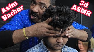 Asim Barber Basic Head Massage And Forehead Tapping With Neck Crack And Ear Crack [upl. by Eceinehs987]