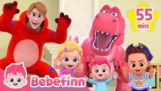 Trex and Dinosaurs in The Eggs  Bebefinn Top Nursery Rhymes Compilation [upl. by Maximilianus]