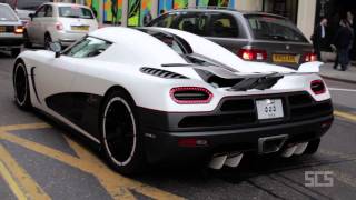 SCS  Koenigsegg Agera R in London  Startups Accelerations and BRUTAL Sound [upl. by Anatlus]