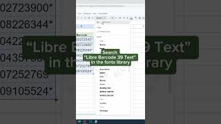 Barcodes in GSheets excel exceltech googlesheets trending viralshorts viralshort viralreels [upl. by Dagny]