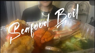 ASMR SEAFOOD BOIL  NTR asmrsounds seafood garlicbuttersauce notalking [upl. by Allenod]