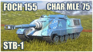 Foch 155 STB1 amp Char Mle 75 • WoT Blitz Gameplay [upl. by Salema]