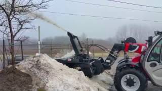 Manitou MLT625 with Snow Blower Attachment [upl. by Isabella]