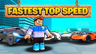 Top 10 FASTEST TOP SPEED Cars In Roblox Car Dealership Tycoon [upl. by Nodyroc127]