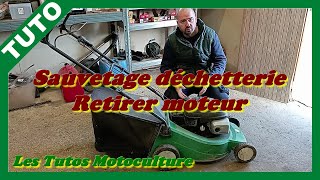 Sauvetage tondeuse déchetterie  3  Retirer le moteur [upl. by Nipsirc]