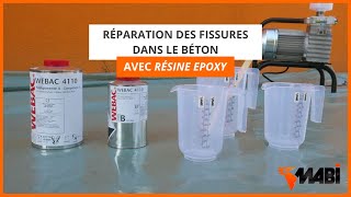 Réparation des fissures dans le béton avec résine epoxy  MABI [upl. by Jer153]