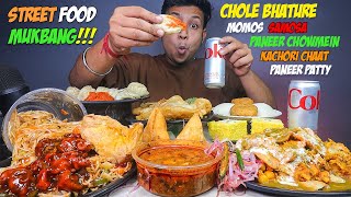 Street Food Alert Chole Bhature Momos Paneer Chowmein with Mushroom Chilly Patty amp Samosa Chat [upl. by Aihtela]