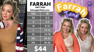 New LuLaRoe Farrah Tank style and fit video [upl. by Anawit]