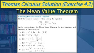 The Mean value theorem calculus urdu  Thomas calculus exercise 42 Q1 to Q6  Lec 14 [upl. by Ellehcim205]