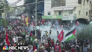 Violent protests erupt following Gaza hospital blast [upl. by Robbin585]