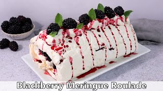 Blackberry Meringue Roulade Recipe [upl. by Melac]