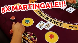 5X MARTINGALE Blackjack Strategy Review [upl. by Chilt]