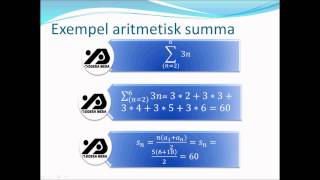 Aritmetisk talföljd och summa Matte 1c Matte A [upl. by Selmner]