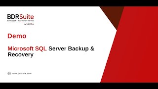 How to Backup and restore Microsoft SQL Server  BDRSuite Demo [upl. by Bonnie]