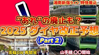 【2025 ダイヤ改正予想】湘南新宿ラインの特快廃止山手線の〇〇開始など予想！（2024年1月28日のKAB Special） [upl. by Nickola298]