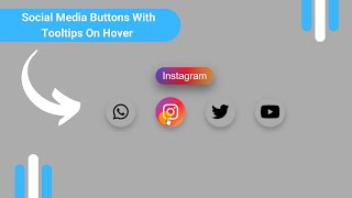 Social Media Buttons With Tooltip On Hover Using HTML amp CSS [upl. by Fritts]