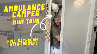 Ambulance Camper Mini Tours Deep Dive  The Tiniest Throne Room [upl. by Olyhs682]