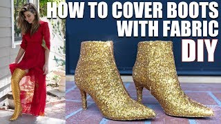 DIY How To COVER Any Boot With Fabric By Orly Shani [upl. by Hulton598]