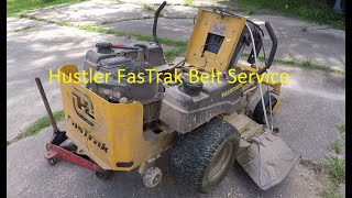 Hustler Fastrak Blade and Pump Belts Service [upl. by Ress611]