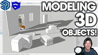 Getting Started in SketchUp Pro Part 2  Modeling 3D OBJECTS [upl. by Anawat]