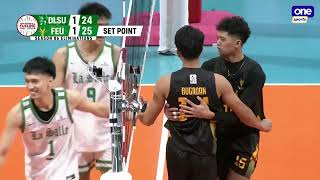 FEU vs DLSU EXTENDED set 3 finish 🔥  UAAP SEASON 86 MEN’S VOLLEYBALL [upl. by Mullins]