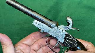 Double Barrel 9mm 38 Caliber Pinfire Pistol 1800’s [upl. by Eisiam]